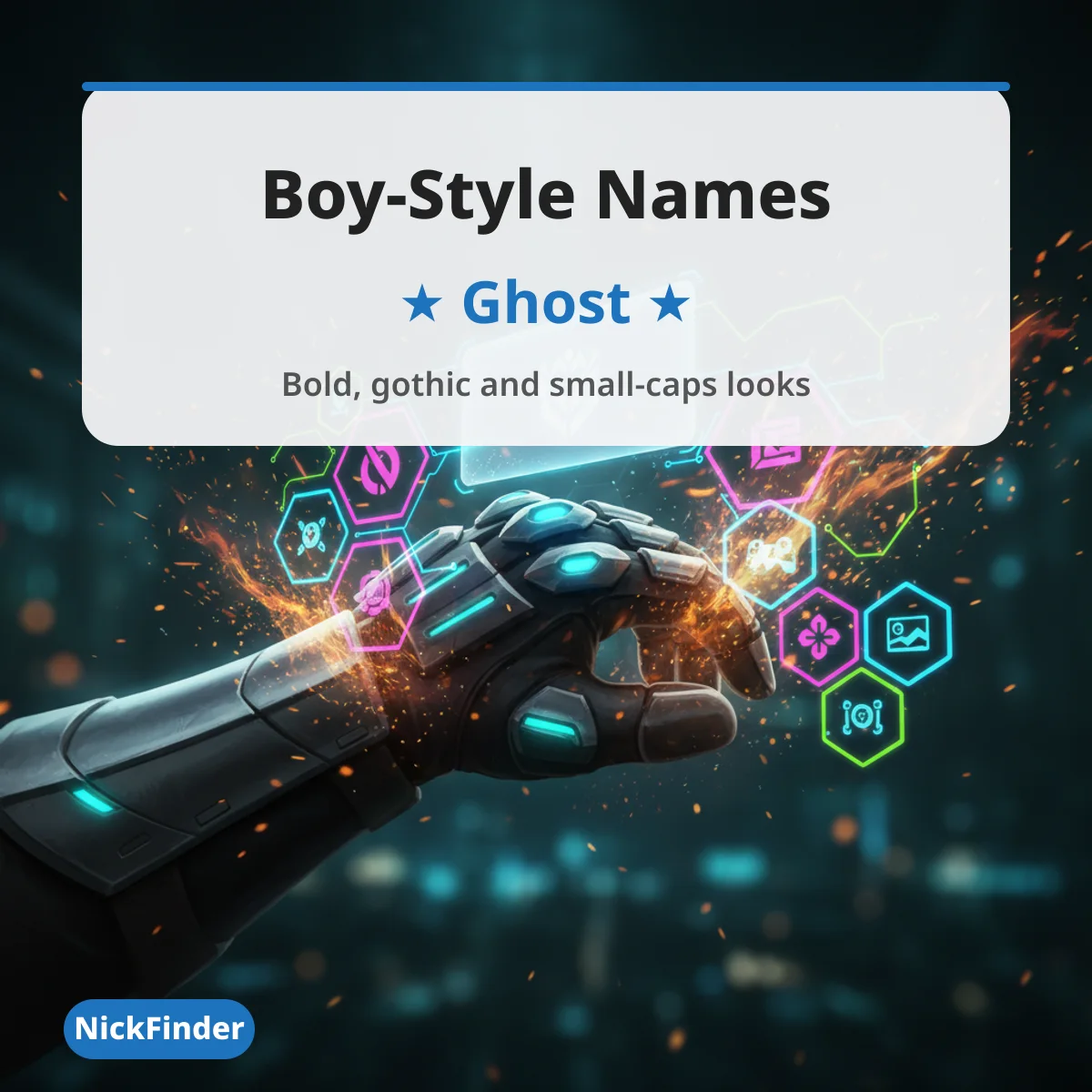 Boy-style BGMI and PUBG names in bold and gothic letters