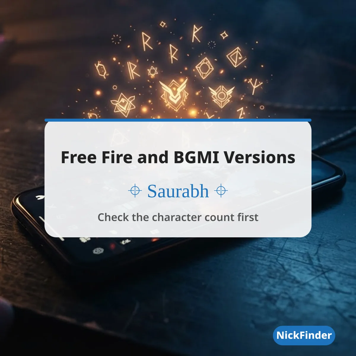 Saurabh name for Free Fire and BGMI